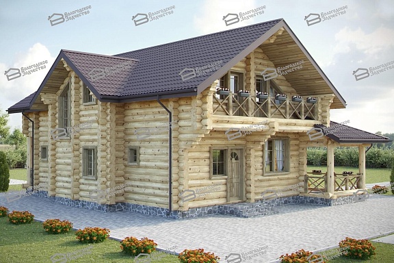 Дом из бревна ручной рубки 197м2, Проект №ВЗ-151-РР - 1