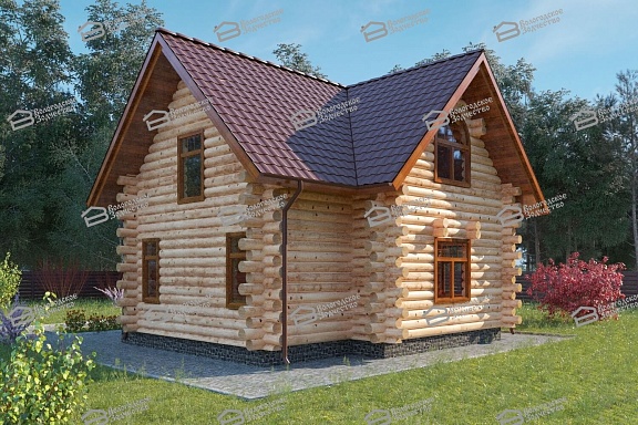Дом из бревна ручной рубки 82,5м2, Проект №ВЗ-104-РР - 1