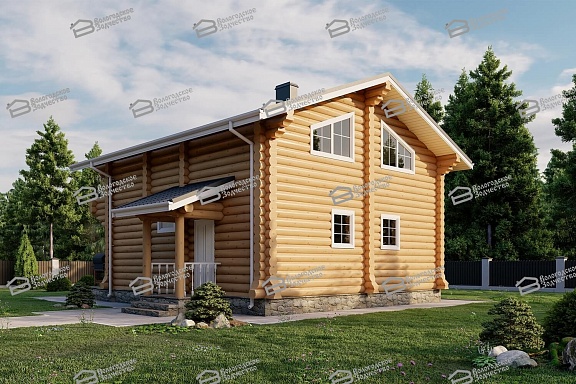 Дом из бревна ручной рубки 148м2, Проект №ВЗ-174-РР - 1