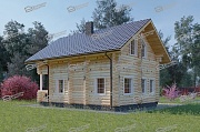 Дом из бревна ручной рубки 120м2, Проект №ВЗ-108-РР - 1