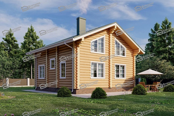 Дом из бревна ручной рубки 105м2, Проект №ВЗ-175-РР