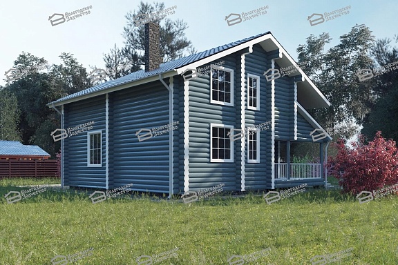 Дом из бревна ручной рубки 183м2, Проект №ВЗ-102-РР - 1