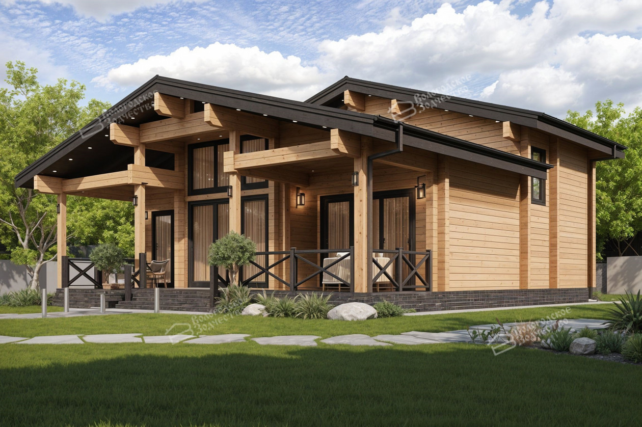 Лестница и открытые конструкции второго этажа