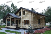 Дом из бревна ручной рубки 110м2, Проект №ВЗ-109-РР