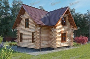 Дом из бревна ручной рубки 82,5м2, Проект №ВЗ-104-РР