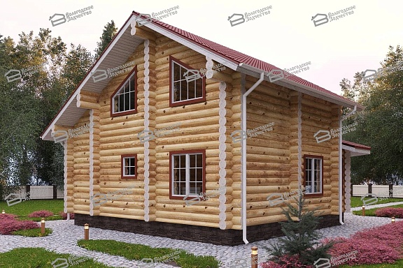 Дом из бревна ручной рубки 120м2, Проект №ВЗ-208-РР