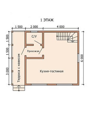 Дом по каркасной технологии 81м2, Проект №ВЗ-868 - 3