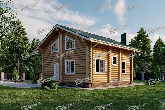 Дом из бревна ручной рубки 105м2, Проект №ВЗ-175-РР