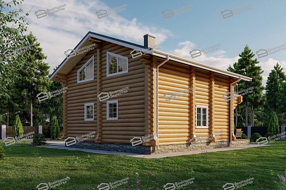 Дом из бревна ручной рубки 148м2, Проект №ВЗ-174-РР
